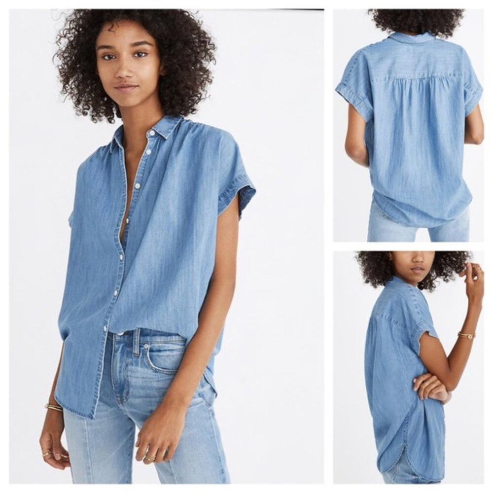 Madewell Central Shirt In Roberta Indigo Size XXS